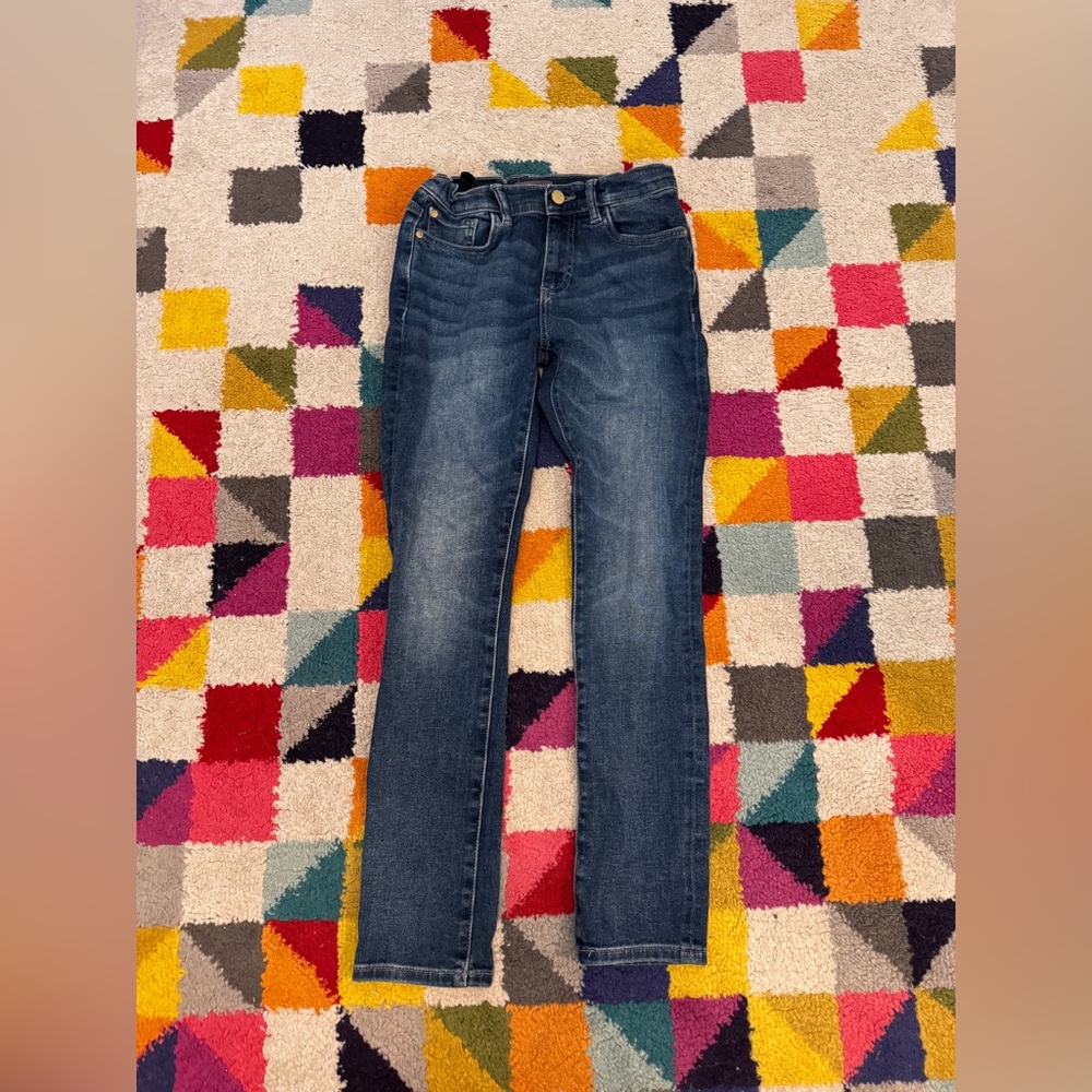 DL 1961 Kids dark wash denim jeans, Zane skinny, size 12